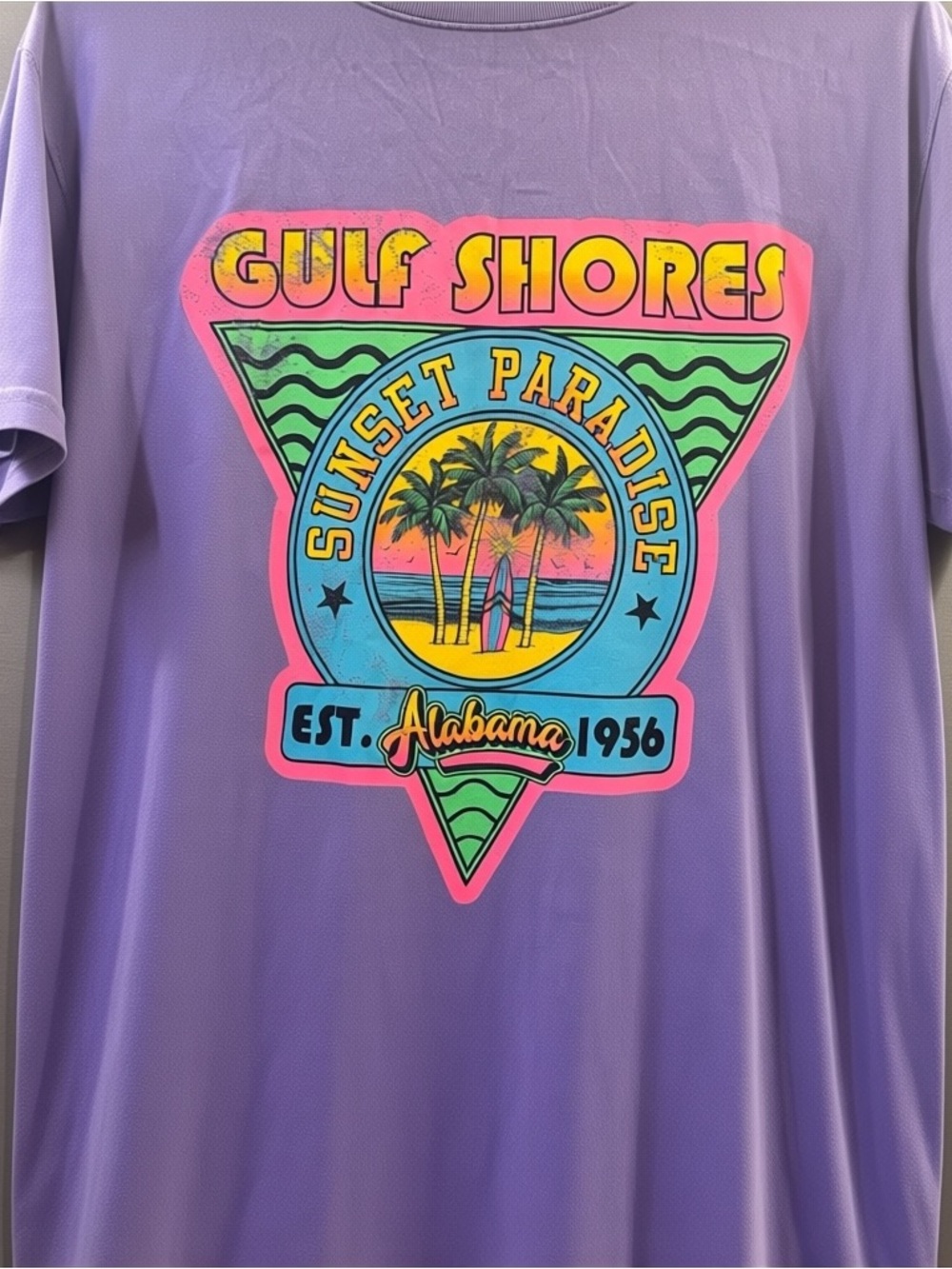 Purple Gulf Shores Retro Crewneck Tee